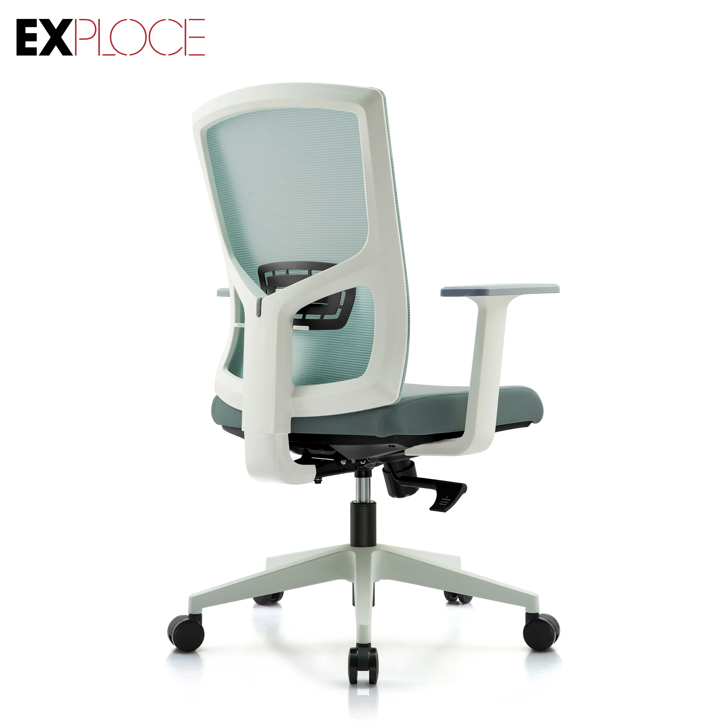 Latest best colorful back adjustable lumbar support manager modern office chair seat in white plastic