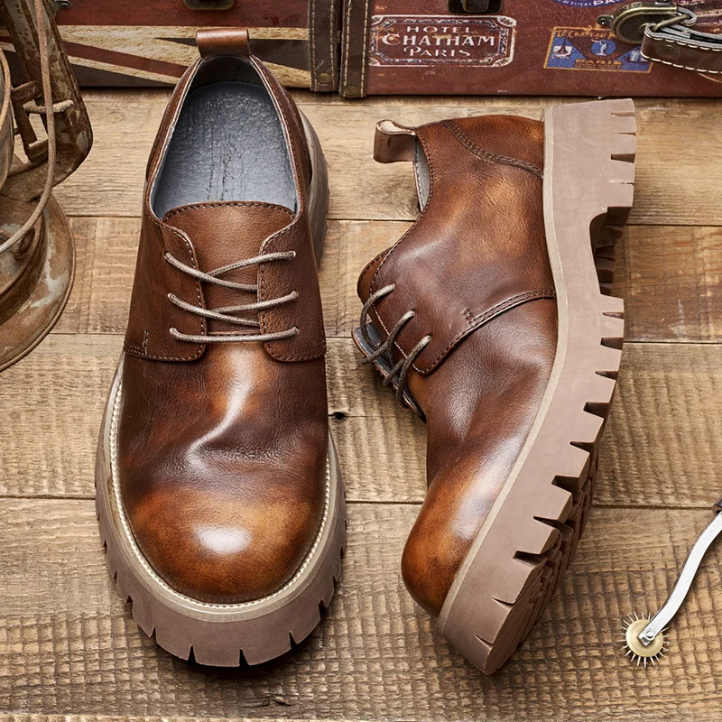 Italian quality tresemme botanique mens official leather shoes Comfortable soft bottom man cowboy shoes brown leather shoes