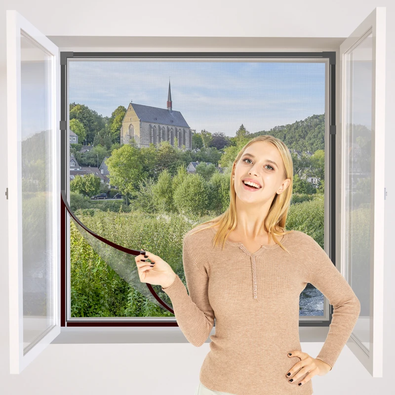 Магнитная сетчатая занавеска/оконный экран (Не допускайте мух комаров и насекомых