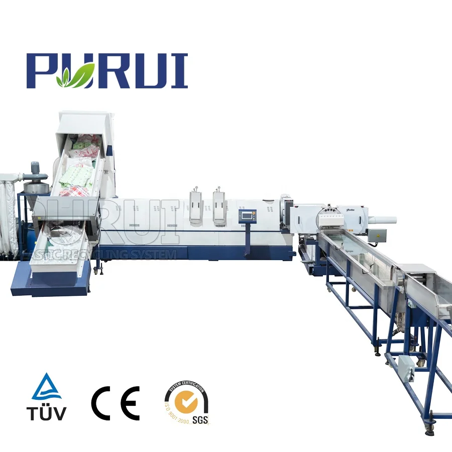 polyethylene fiber recycling machine Waste PE filament yarn recycling plant granulating machine plastic pelletizer