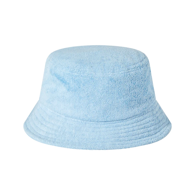 Small Order Wholesale Female Terry Towel Bucket Hat Designer Embroidery Cap Bucket Hats