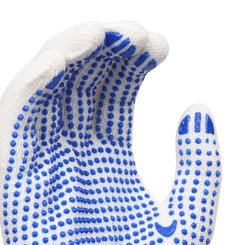 XINGYU 10 Gauge Knitted Polyester PVC Dots Gloves Dotted Cotton Machinist Working PVC Dotted Gloves