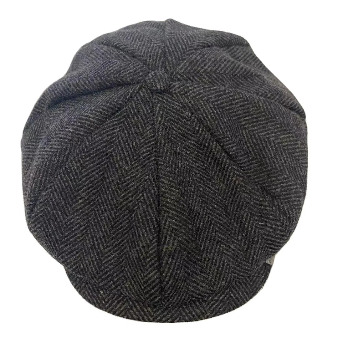China suppliers winter wool peaky blinders hat flat cap for men cowboy newsboy
