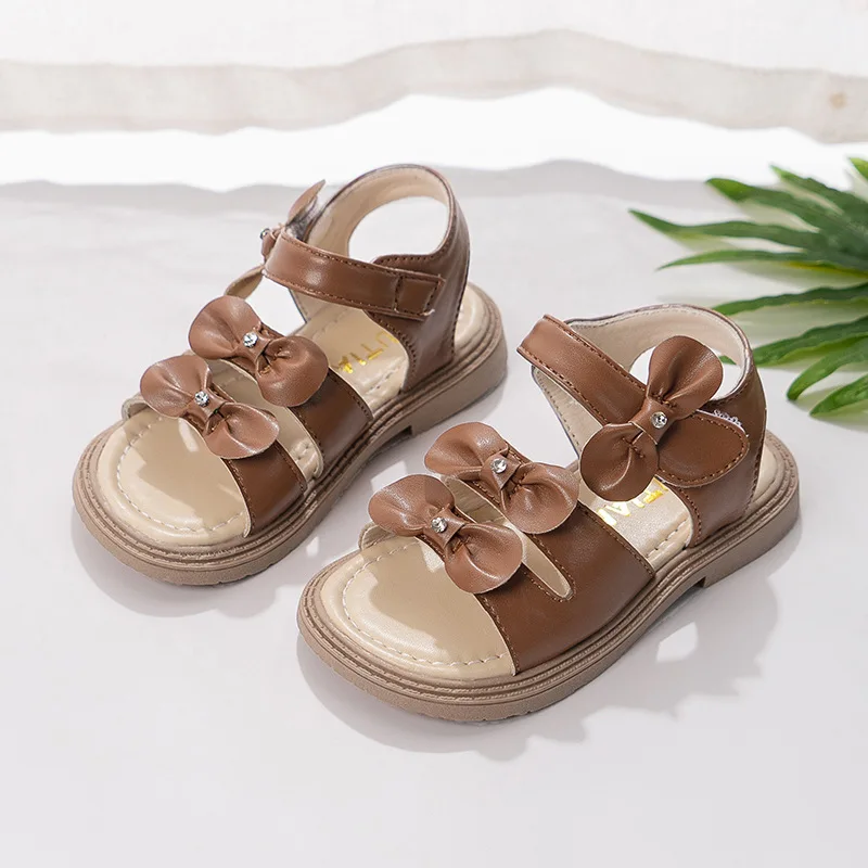 fashionable flat slipper lightweight flexible sole back to school shoes girls kids children toddler beach sandals