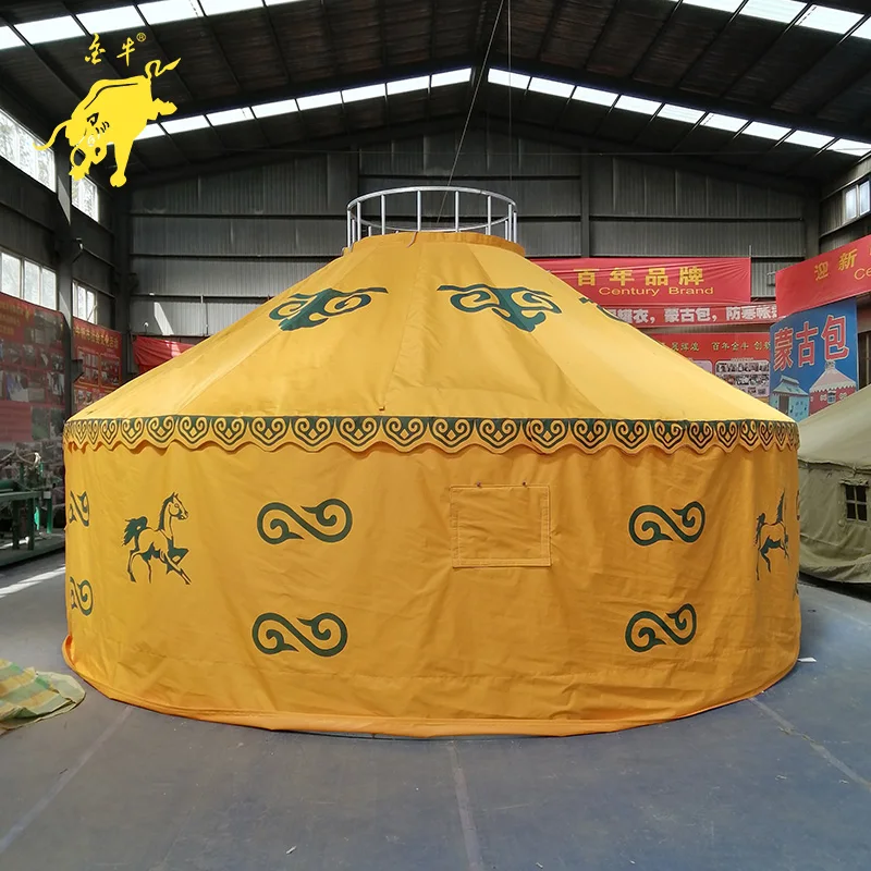 10 Meters Diameter Steel Frame Large Tent With Wooden Door Mongolian Yurt