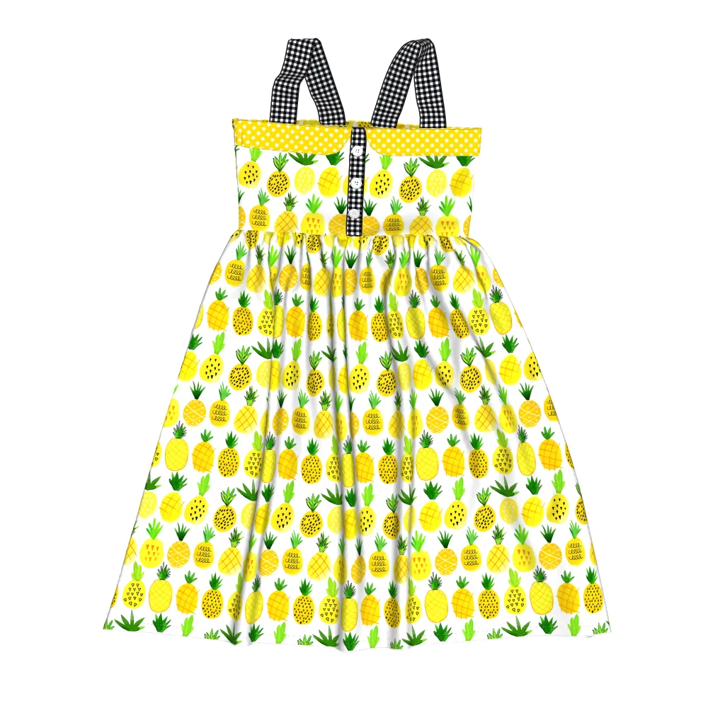 
Wholesale Remake Boutique Smoked Kids Clothing Girls Cotton Floral Printed Baby Girls Dress Designs 