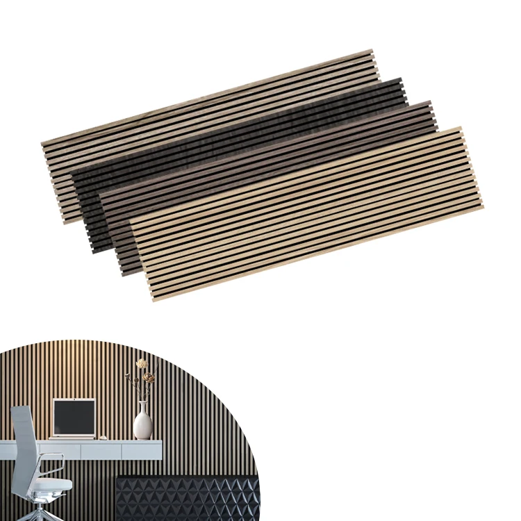 Decorative Polyester Fiber Acoustic Wall Panels Slat Wooden Acoustic Soundproof Wall Panels For Printing Home Cinema