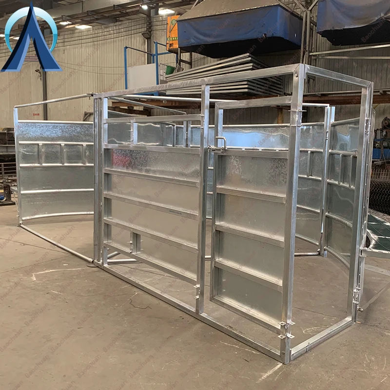 Galvanized Steel Livestock Crowding Tubs Semi-Circular Forcing Yard System For Livestock Management
