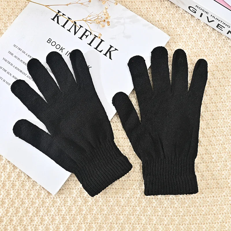 Cheap Women And Man Plain Acrylic Gloves Winter Keep Warm Knitted Gloves Winter Warm Gloves