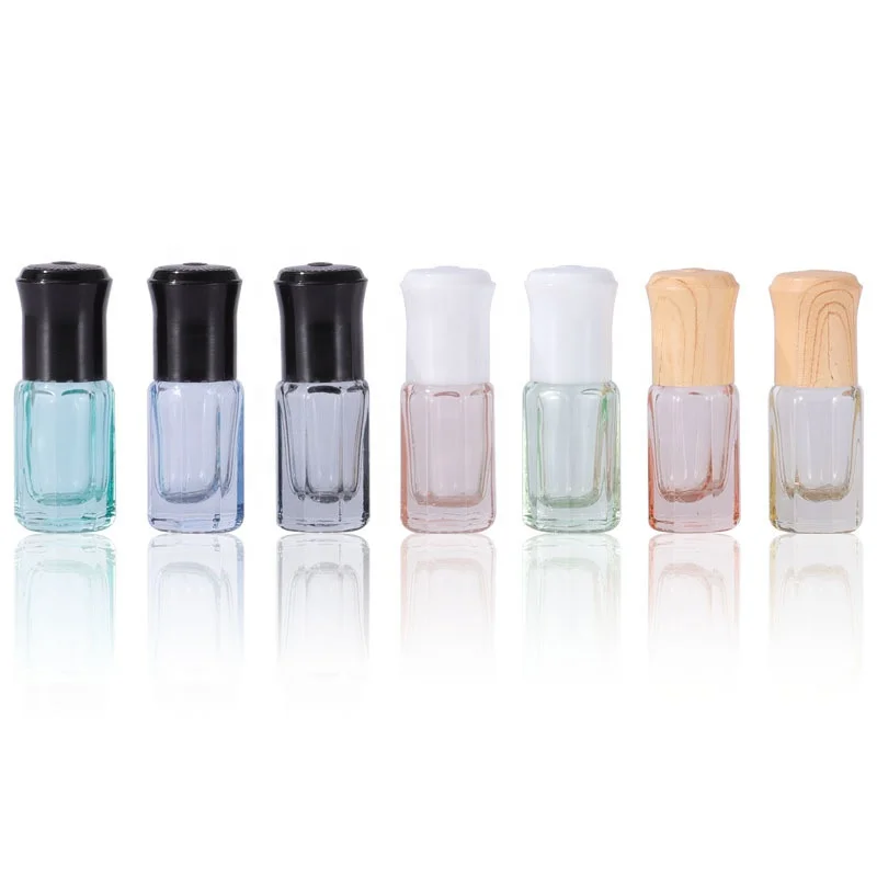 3ml 7 colors Glass essential oil roll on bottles Travel perfume roll on bottles