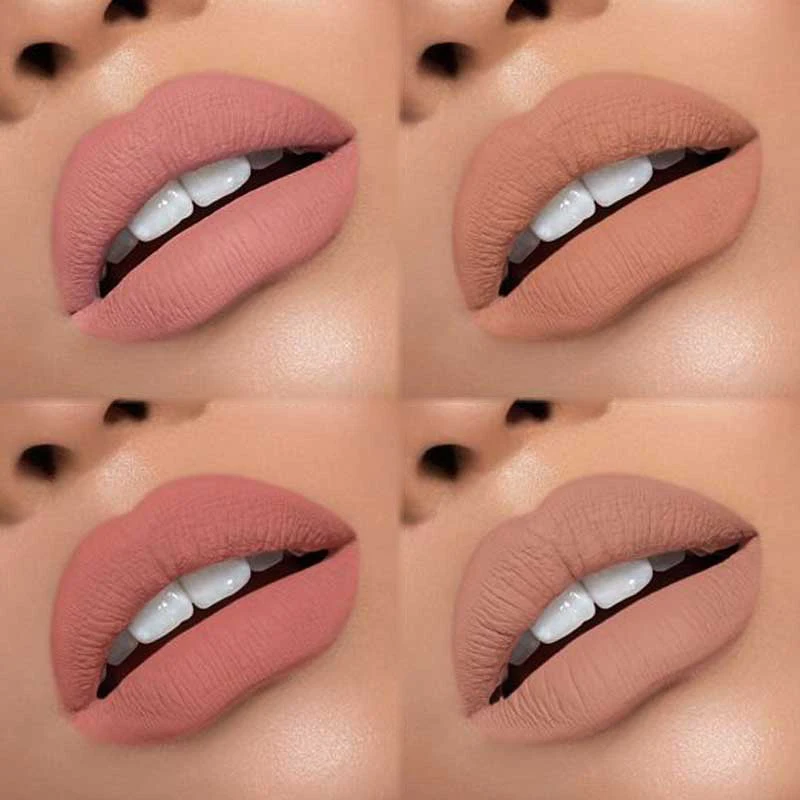 Long Lasting Waterproof Private Label Liquid Cosmetics make up brown matte velvet lipstick