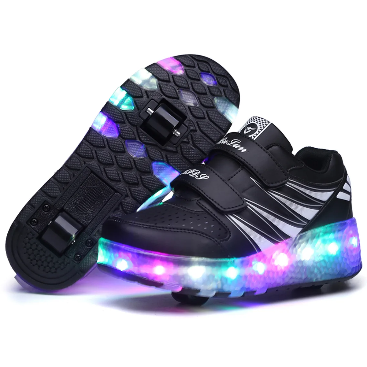 2021 popular Automatic Led Lights Roller Skates Fashion Boys and Girls Glowing Sneakers heelys in flashing roller