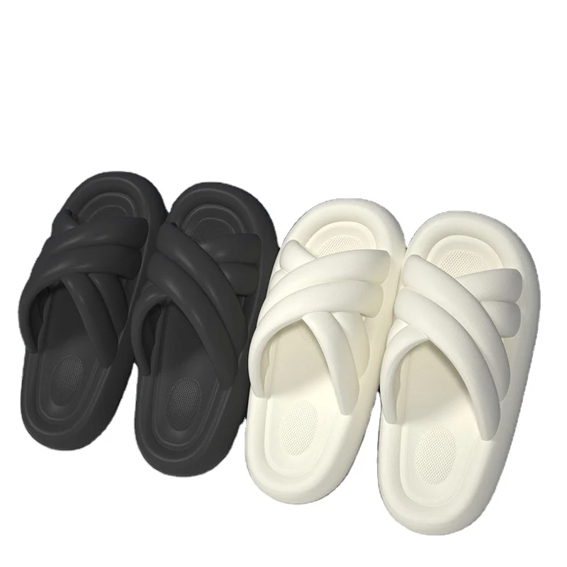 2025 light weight anti-slip Women Sandals Soft Thick Sole house slides pure color Indoor EVA slippers