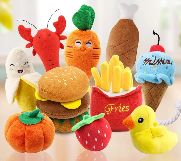 
Plush dog vocal toy fruit cartoon animal cat pet supplies 