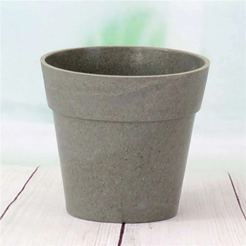 Wholesale High quality Wooden style bamboo fiber round garden flower pot