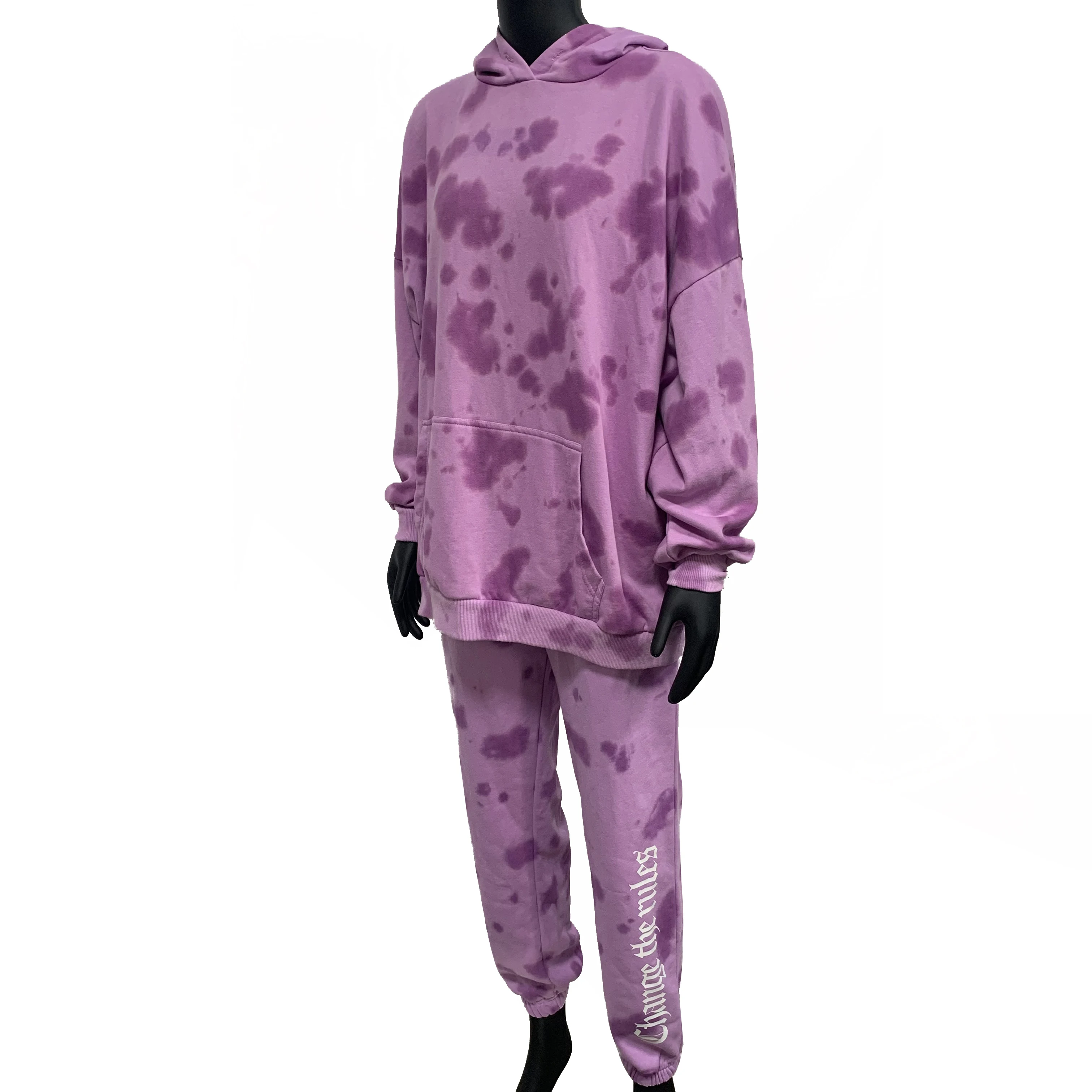 Hoodie Long Sleeve Sweatshirt Set Oversized Ladies Set Tie Dye Two Piece Sets For Women