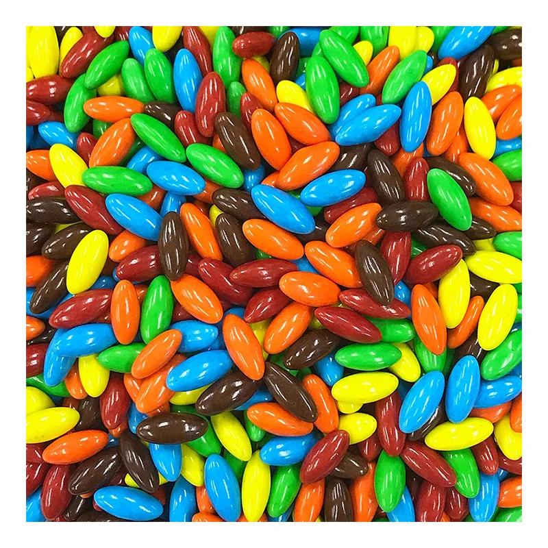 wholesale bulk 2.5kg cocoa olive shaped colorful chocolate beans mini chocolates candy