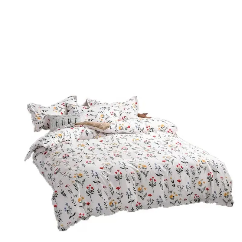 Thickened brushed three-piece four-piece bedding sets simple autumn and winter single sheet duvet cover bedding sets