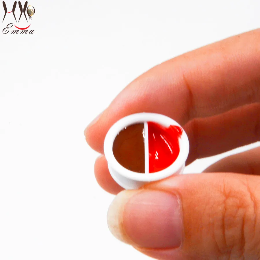 micropigmentation Plastic Ring Shape Tattoo Ink Cups Cap,Disposable Split Glue Rings, Adhesive Pigment Holders
