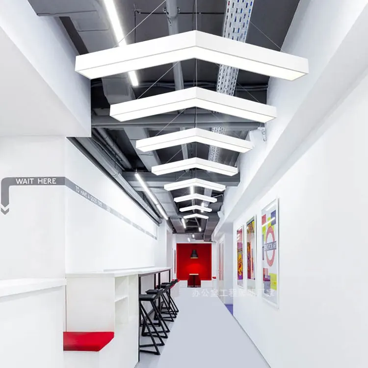 Highlight 6000K Wrought Iron V-Shape Pendant Light LED 40cm 50cm Linear Arrow Ceiling Light