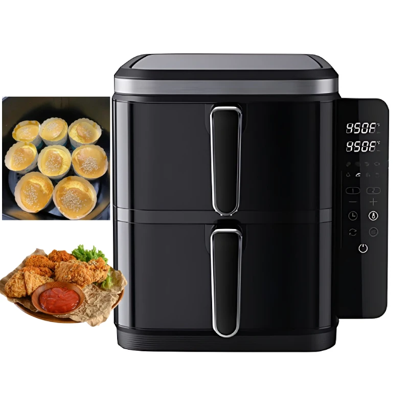 Wholesale New Design Upper And Lower Heating Large Capacity 11 Liter Electric Smart Digital Dual Basket Touch Screen Air Fryer