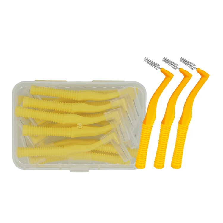 Orthomechanic Interdental Brush Angle Cleaners 20pcs 1.0mm L-Shaped Interdental Brush flossing toothbrush cepillo dental