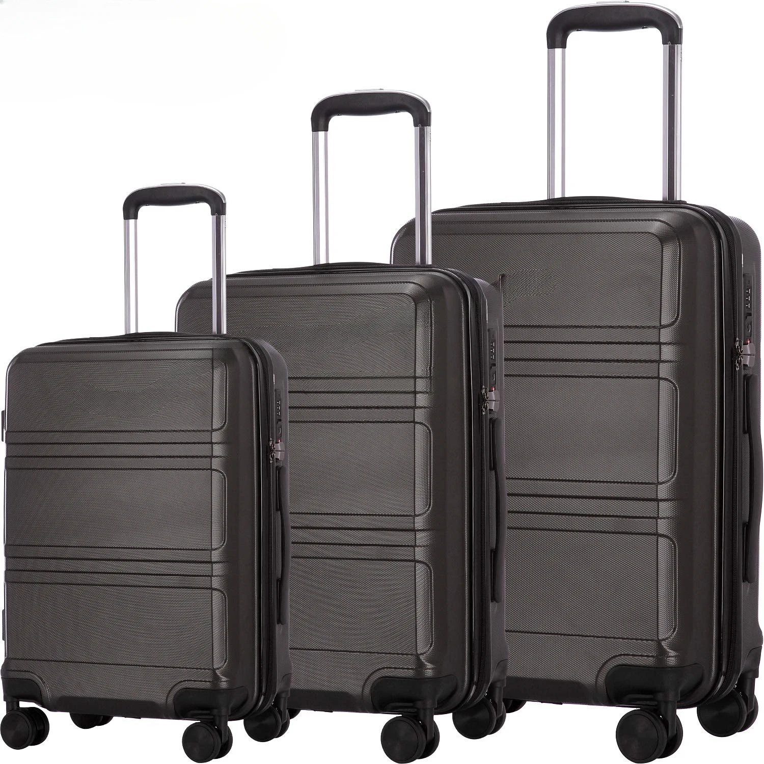 Top Sale travel 3 pieces ABS trolley suitcase set/luggage with wheels abs trolley bags
