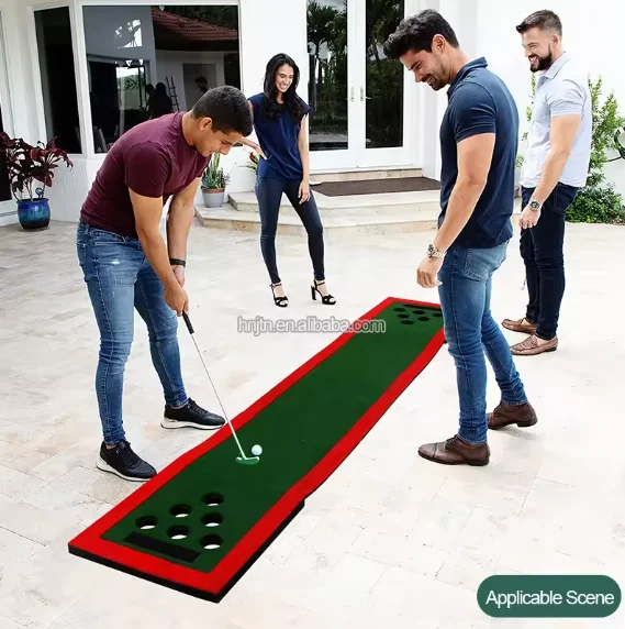 Factory New 12Holes Golf Putt Game Mat Custom New Design Golf Putting Green Carpet 2-on-2Putting Game Putting Indoor Outdoor Mat