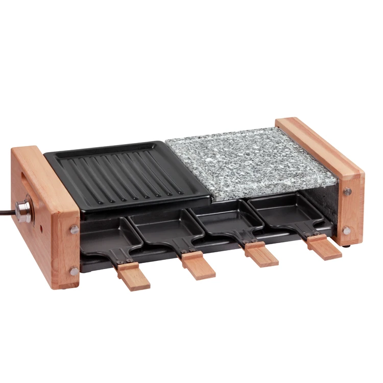 home electric raclette grill with Nonstick grill & stone Plate 4 person Grill Raclette