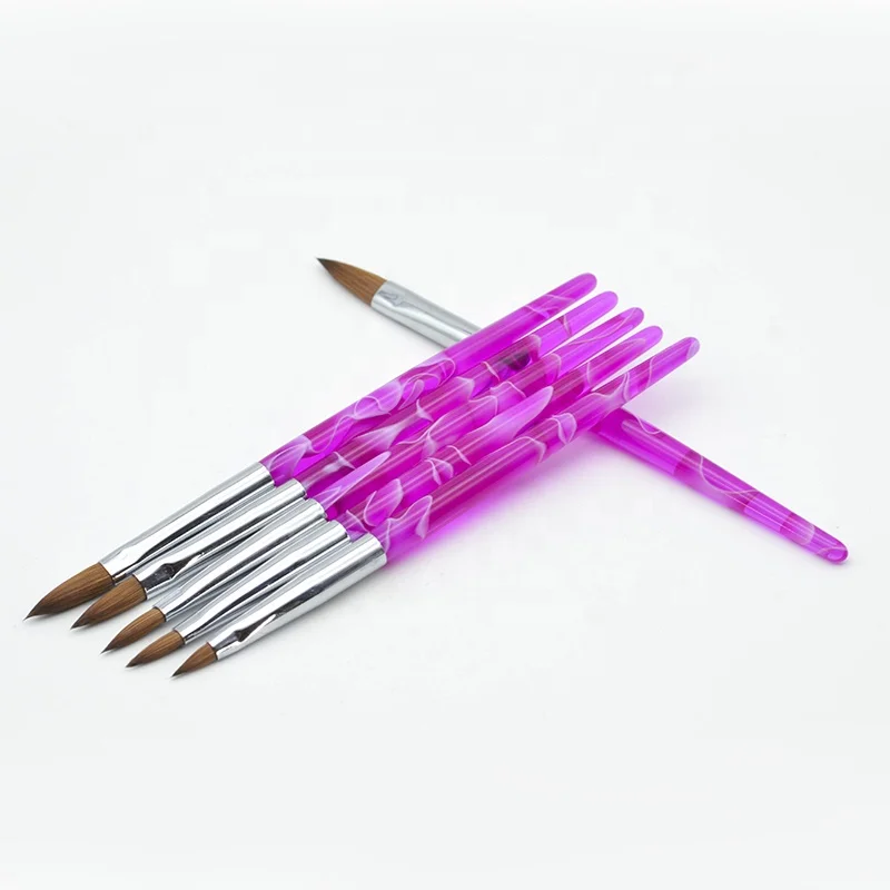 GUYO Top Quality  Marble Handle 100% Kolinsky Acrylic Nail Brush For Nail Art