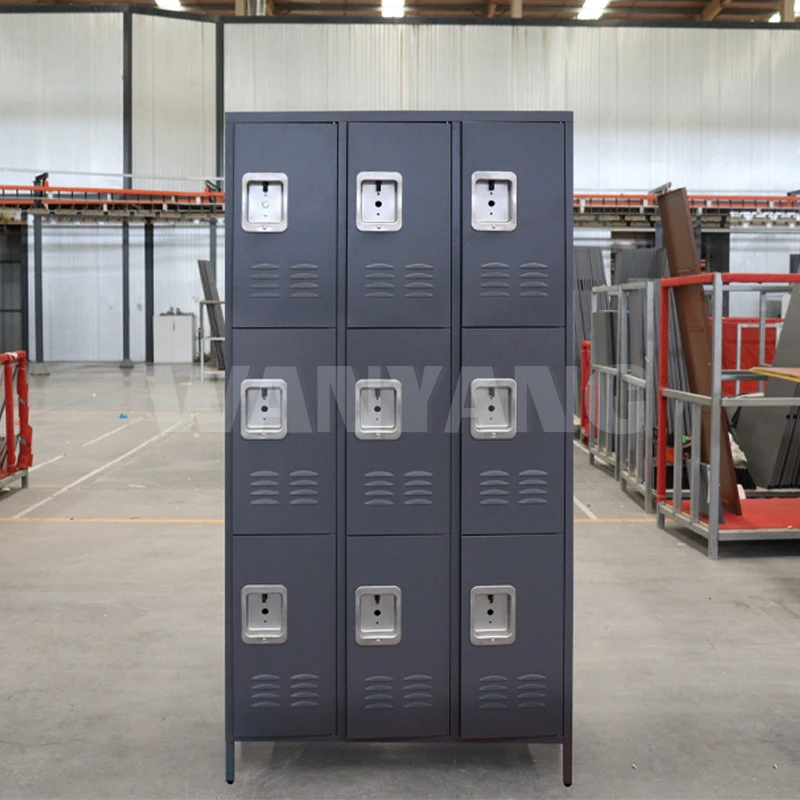 lockable foot hostel manufacturer 9 door changing room clothes school gym lock storage work cabinet steel metal american locker