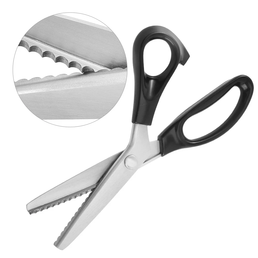 9 Inch Fabric Dress Tailor Pinking Shears Professional Handheld Dressmaking Zig Zag Sewing Scissors