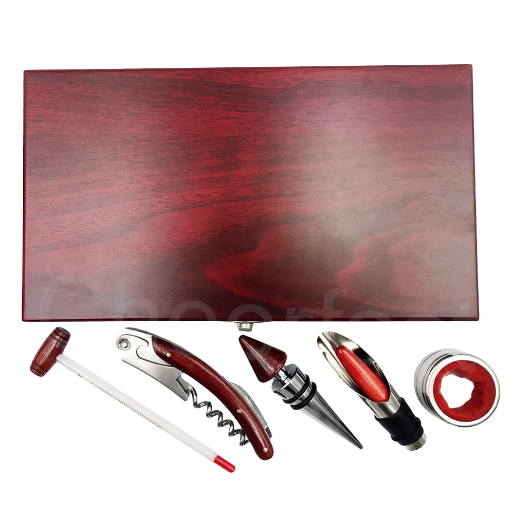 Wonderful 5 Pieces tools in wooden box Case and   men wine gift set and wine gift box set