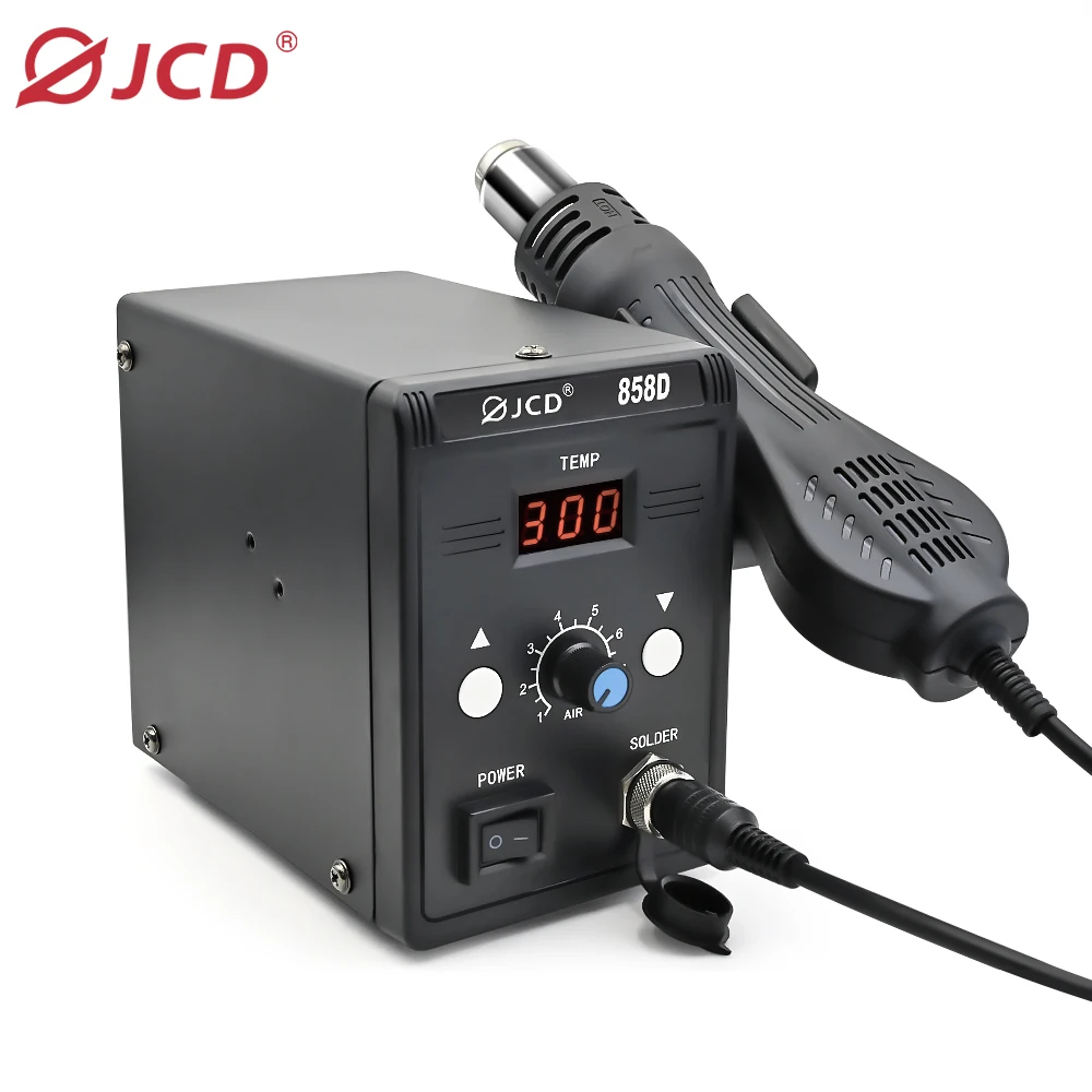 JCD 858D-B Soldering Station Rework Station Hot Air Gun Welding Repair Soldering Iron Tools 2 in 1 LED Digital Station 700W