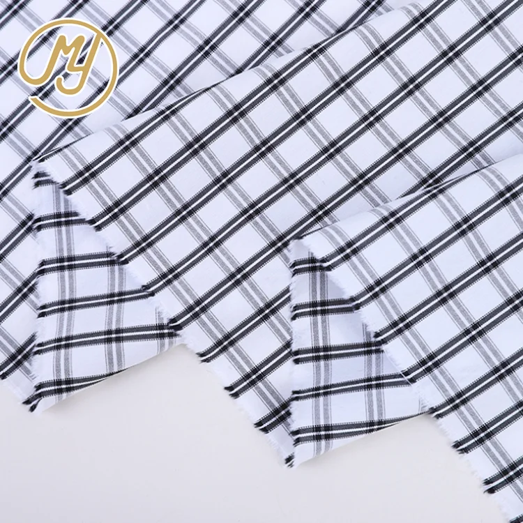 
New style comfortable cotton nylon spandex stretch plaid formal shirt fabric for garment 