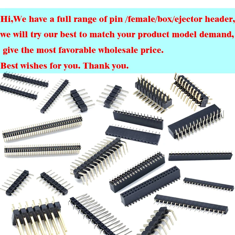 Pin Header Straight Smd Type 1.0 1.778mm 0.8mm 1.27mm 0.8 2.0mm 6 8 30 40 pin 254mm Double/Single Row Pin Header Connector 2.54