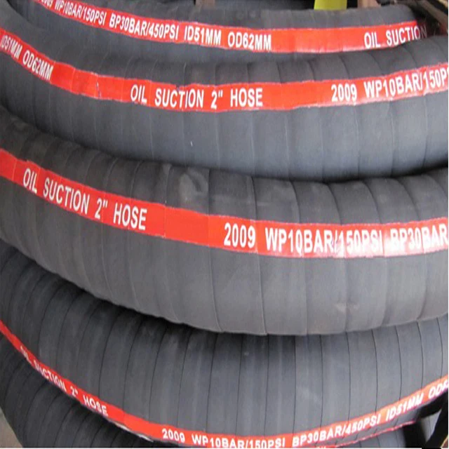 NBR Material and High Tensile helix Steel Wire Reinforcement Oil suction and discharge hose 10bar