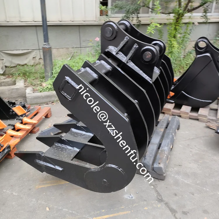 Excavator Attachment of Curved Scoop Root Rake 12T Digger Attachment with Good Quality