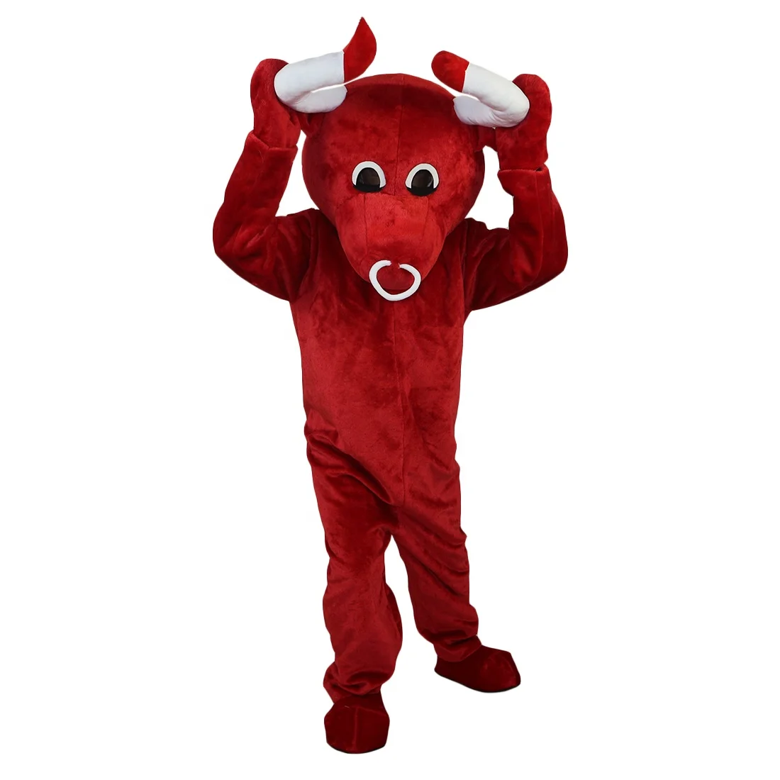 848 Cartoon Halloween Party Christmas Adult Cosplay Red Cow Bull Bison Mascot Costumes