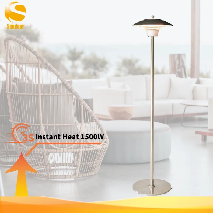 2022 Best Selling Portable Floor Standing Patio Heater for Outdoor Garden Balcony Plug in Electric Heater