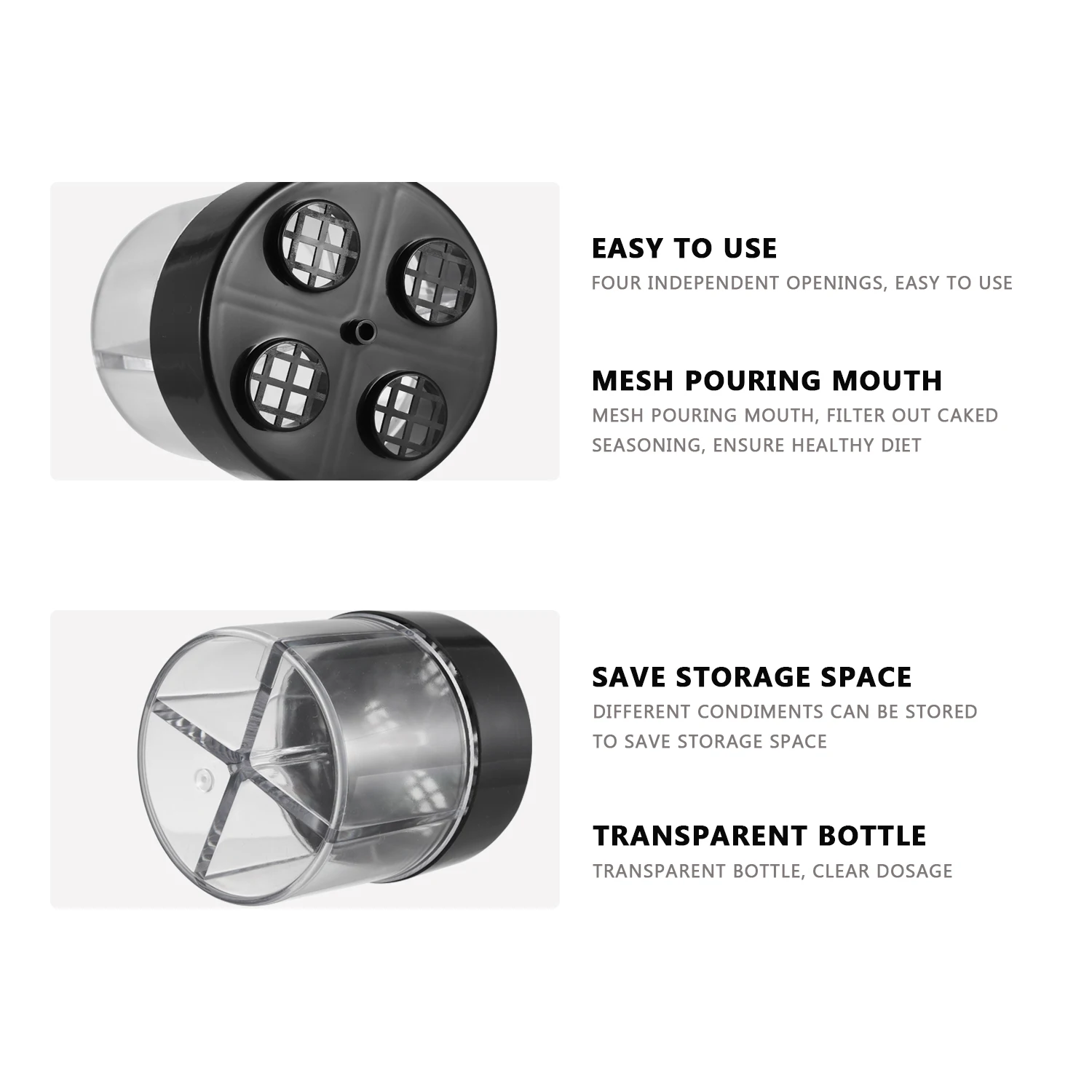 Plastic Spice and  Pepper Shakers 4 Packs Empty Spice Jars Seasoning Plastic Bottle Salt Sugar Shaker Bottle Spice Shaker