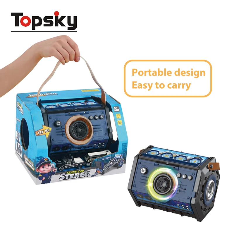New Folding Catapult Truck Toy Multifunctional Deformed Track With Mini Alloy Racing Cars Funny Portable Box Truck Toy For Kids