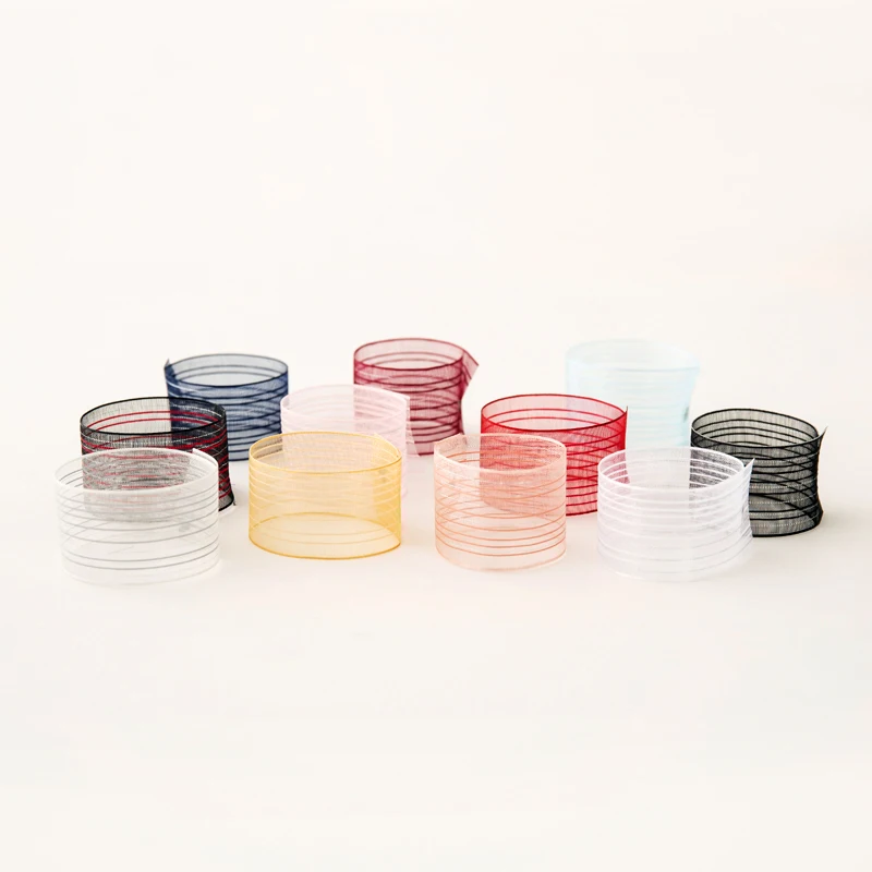 Wholesale personalized chiffon ribbon curling cheap clear color ribbon for bows
