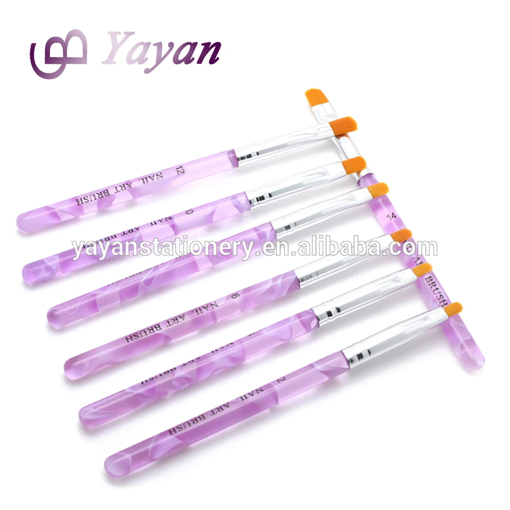 Customized Filbert Synthetic Nylon Hair Acrylic Nail Art Brush Set For Sale