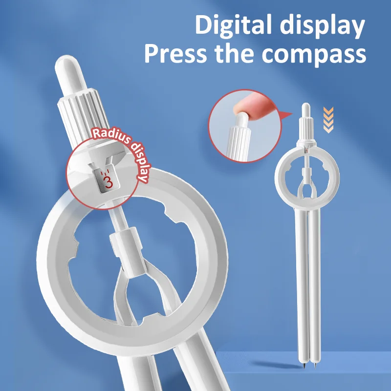 EasyCircle Creative Auto-Adjust Digital Compass Set For Math Geometric Drawing Circle Stationery Compasses Set For Students