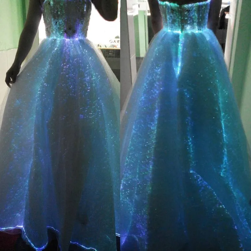 Top Quality Factory Price Formal Led Light Luminous Illuminated Evening Dress for Wedding