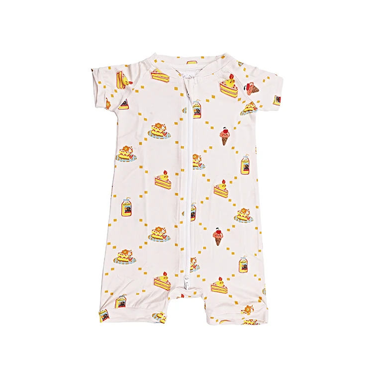 Children Clothing Sets Pattern Pajamas Boy Suit Of Child Clothes Custom Stamp Wholesale Bamboo Baby Sleep Rompers Organic