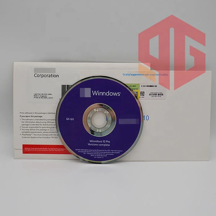 Newest English- Language software  winndows 10  pro license with DVD  OEM Package winn 10 pro oem box