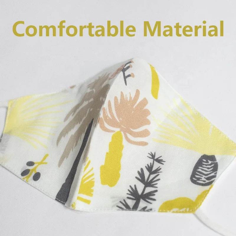 
Hotsale High Quality Cotton Fabric With Plant Printed Washable Infant Facemasks 