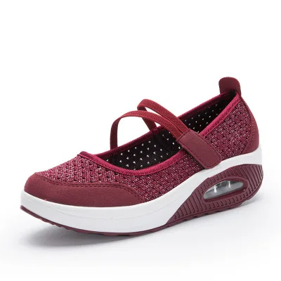 XEY021 light air mesh sneakers old women shoes